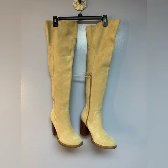 NWOB Kelsi Dagger Brooklyn Logan Fawn Suede Over-the-Knee Women's Boots 8 - Picture 2 of 16